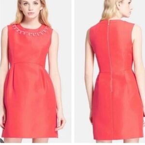 Kate Spade Embellished Mindy Coral Mini Dress Size 4